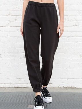 Brandy Melville Black Elastic-Waist Joggers
